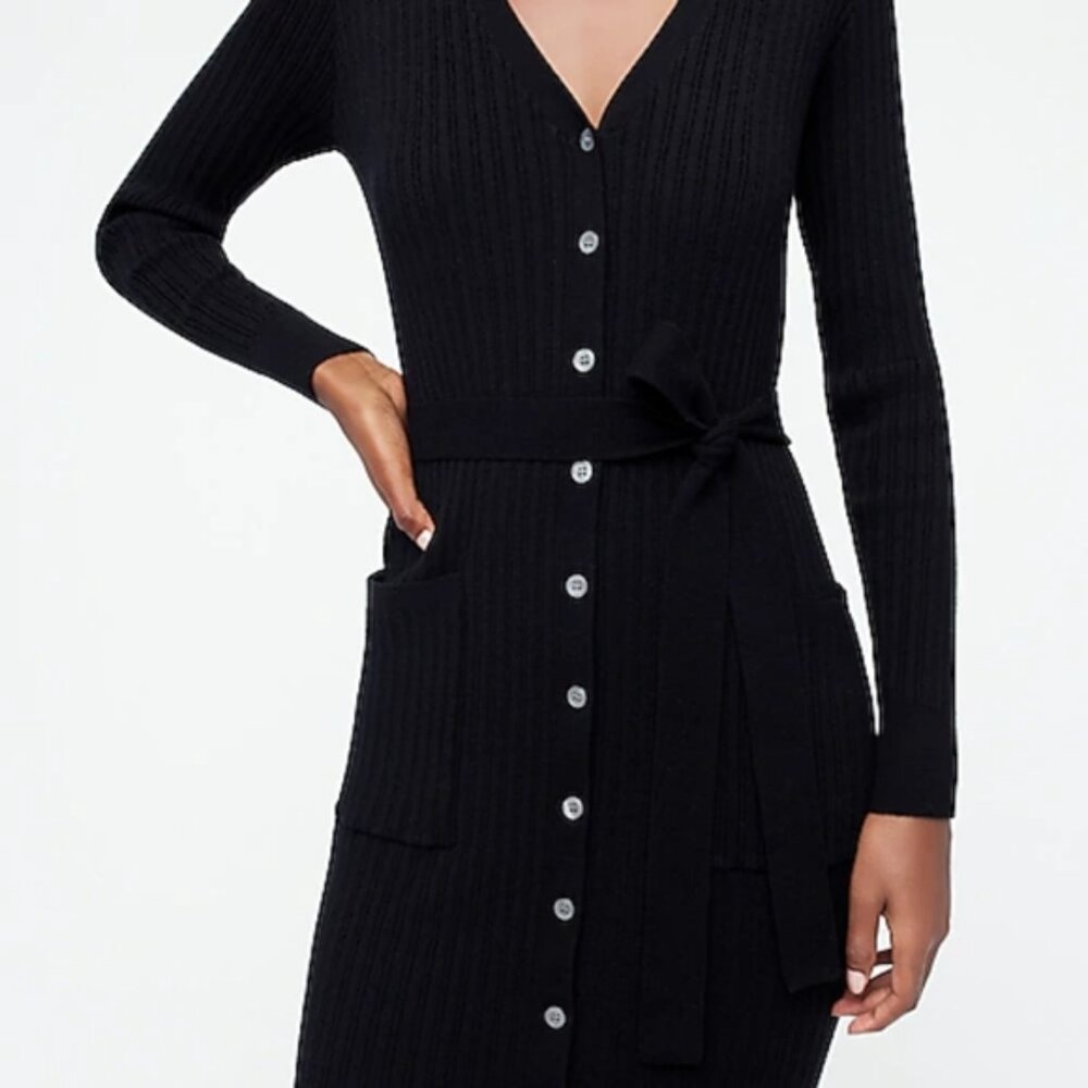 NWT J. Crew Ribbed  V-Neck Cardigan Dress Small - Picture 4 of 7